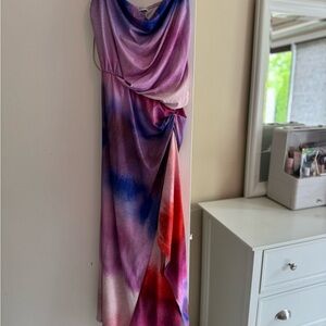 Elegant Multicolor Draped Dress